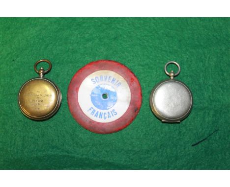 Sherwood &amp; Co London, military compass No. 59368 dated 1916, War souvenir compass,  Souvenir Francais enamel 'badge' 