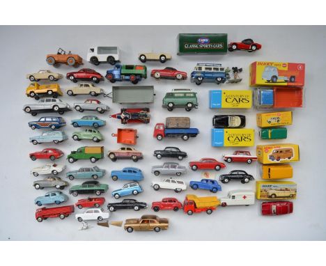 Collection of vintage Corgi and Dinky diecast model vehicles, all used condition, incl. some repainted examples and modern At