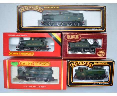 Five boxed OO gauge GWR electric tank engine train models to include Hornby R077 0-4-0 and R 760  Class 2721 0-6-0, Airfix 04