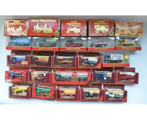 Matchbox models of Yesteryear vehicles, all boxed, including 1905 Fowler Showman's engine, 1905 Busch propelled fire engine, 