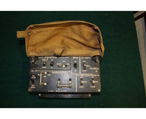 RAF Mosquito navigation lighting panel, with dust cover, Ref. number 5C/3023. 