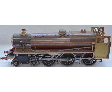 Partially built 3.5" gauge live steam all metal 4-6-0 "Doris" model loco only, no tender, with scale drawings, L74.2cm. highl