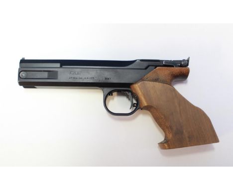 Italian F.A.S. pneumatic competition pistol. AP 604. cal' .4,5-177. walnut r/h grip. Cat.3180 