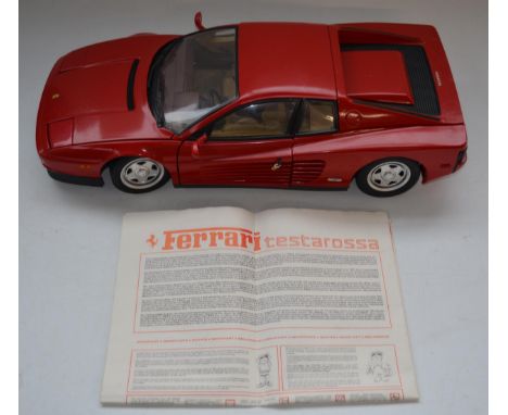 Built Pocher Models 1/8 scale Ferrari Testarossa mixed media model with original instruction manual, model has working steeri