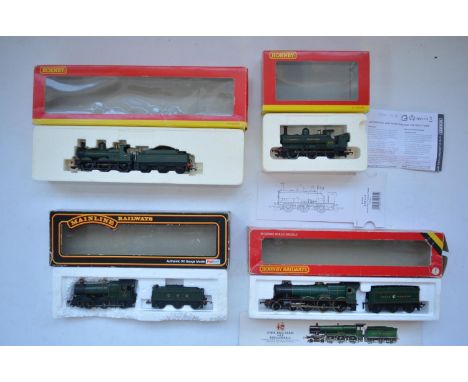 Four previously run GWR liveried electric locomotive models to include R2534 0-6-0 Class 2721 pannier tank engine "2738" (mod
