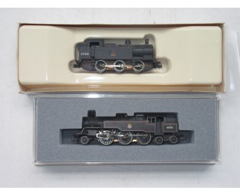 Graham Farish by Bachmann N gauge 2-6-4 4MT Tank loco 80032, BR lined black e/crest, item 372-526, boxed and, and a similar 0