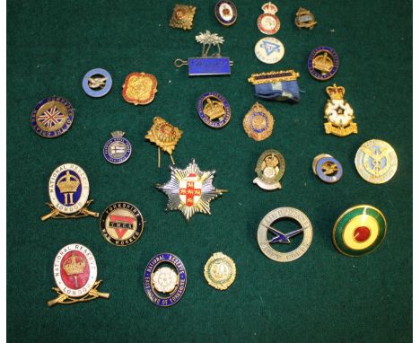 Collection of various enamel badges - NATIONAL RESERVE EAST RIDING OF YORKSHIRE. YORKSHIRE WAR WORKER. etc. (27) 