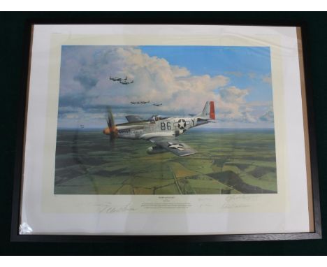 "American Eagles" print by Robert Taylor depicting one of WWII best known P-51 Mustangs, Glamorous Glen III flown by one of a