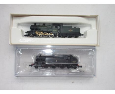 Graham Farish by Bachmann N gauge 2-6-4 Standard Class 4MT loco 80027, BR lined black early emblem, item 372-535, boxed and a