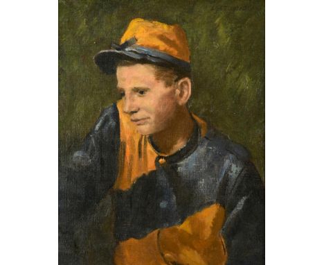 Lee Townsend (1895-1965) American ''Mustard &amp; Blue'' Signed, oil on canvas, 37cm by 30cm  Provenance: The Artist's estate
