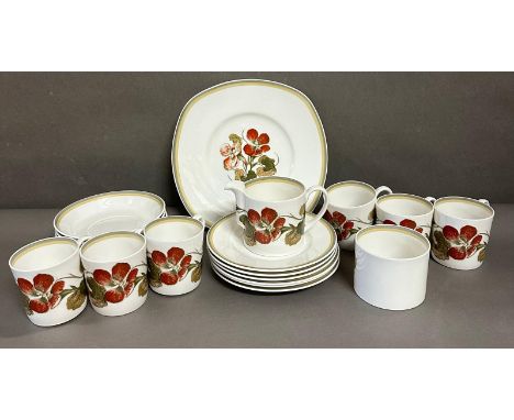 A part Susie Cooper Nasturtium tea service to include cups, saucers and plates 