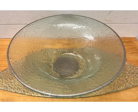 A bubble glass platter (78cm) and matching large bowl