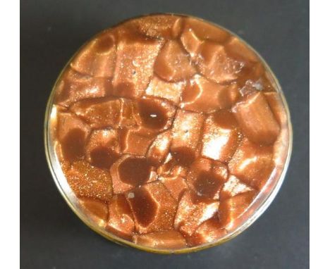 A 19th Century Patch Pot with a hardstone insert to mirrored cover 
