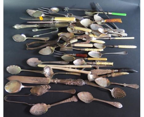 A Selection of Silver Plated Flatware **CONTAINS IVORY-UK BIDDING ONLY** 