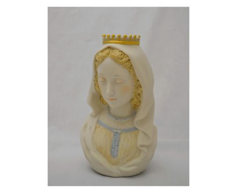 Bisque Porcelain Decorated, in Color, hand created, hand painted by the Artisans of the Cybis Studio in Trenton, NJ, USA. Fea