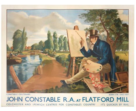 Henry George Rushbury (1889-1968) - John Constable R.A. at Flatford Mill, original Quad Royal Railway poster, lithograph prin