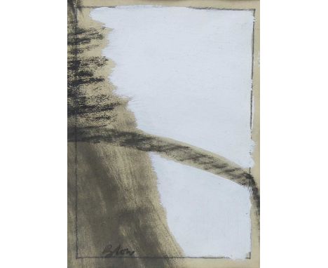 Sandra Blow (1925-2006) - Untitled, mixed media on paper, signed lower left, 18 x 13cmFramed, glazed and with wide painted ca