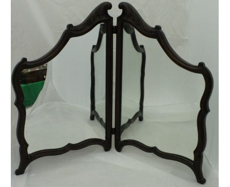 A 19th Century mahogany bi-fold dressing table mirror CONDITION REPORTS Height is 53 cm approx, width when laid flat is 71.5 