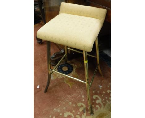 A Victorian music/organ stool or brass tubular form