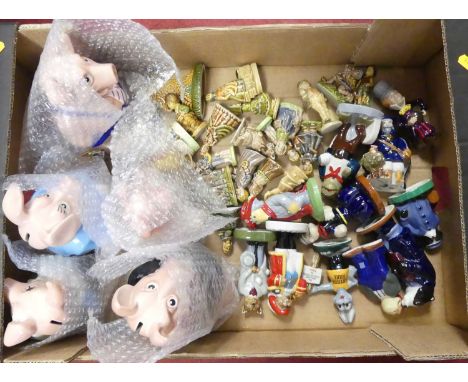 A collection of Wade figures to include Popeye, Arthur Hare, Town Centre Catkins, and Wombles, together with various Wade pig