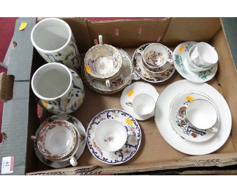 Mixed ceramics to include various 19th century tea wares, being English factories to include Worcester and Coalport; together