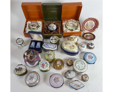 A collection of patch boxes to include Crummels and Lesley Cresy