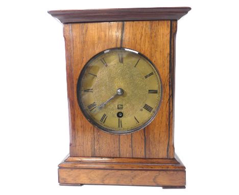 Samuel Marti of Paris, late 19th century rosewood cased mantel clock, having unsigned floral engraved Roman dial with date ap