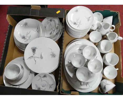 Raymond Loewy for Continental China of Germany - an extensive part dinner and tea service in the Jet Rose pattern