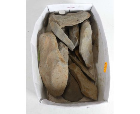 A collection of rock specimens, possibly axe heads