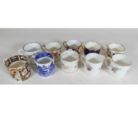 A collection of 19th century and later English and continental porcelain coffee cans to include Crown Derby, Spode, etc