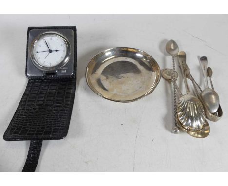 A collection of miscellaneous items to include a Chinese white metal shallow bowl, George V silver spoon, George V silver sug