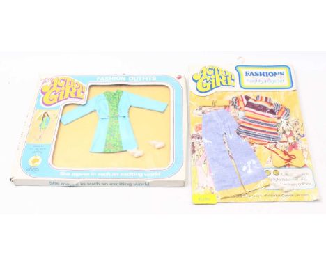 Palitoy Action Girl Group of 2 Sets to include; Knightbridge set comprising blouse, trousers and belt together with Summer se