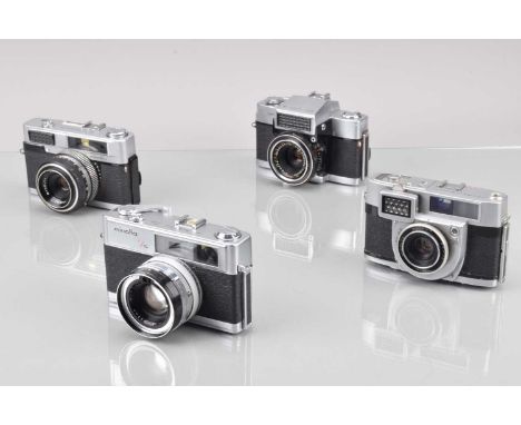 A Group of Minolta 35mm Cameras, a Minolta ER, shutter working, aperture responsive in auto, body G, elements G, Minolta Auto