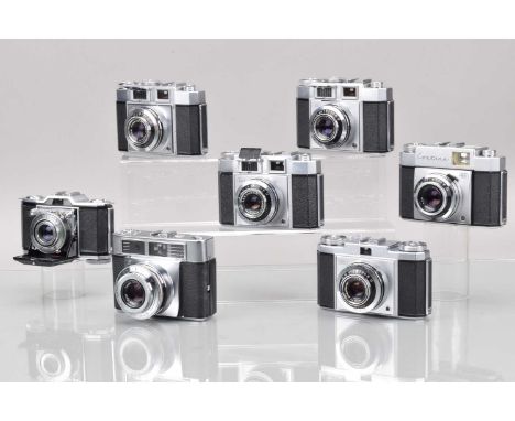 A Group of Zeiss Ikon Contina Cameras, a Contina I, untested, 1A, shutter working, IC, shutter working and three Contina II, 