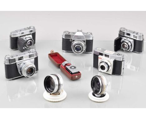 A Group of Kodak Retina Cameras, a Kodak Retina Reflex, some debris inside finder, with Schneider Kreuznack 50mm f/2, 35mm f/