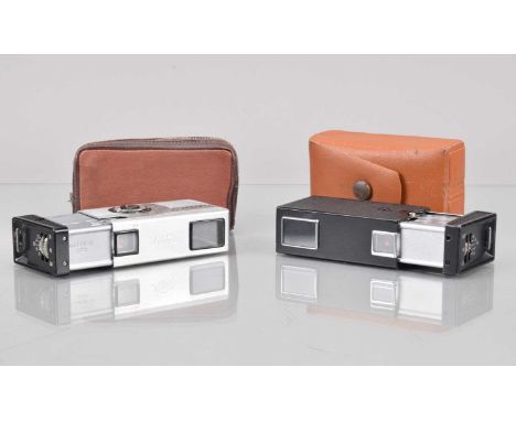 Two Soviet Sub Miniature Camera, a Kiev Vega 2 Model B,  shutter working, body G, with manual, case, matching serial number c