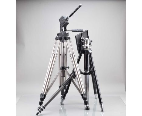 A Group of Tripods, a Gitzo style monopod, with MH-1001 head, Sirus SVP1700 Pro Video tripod and a Kodak Metal Compact Stand 