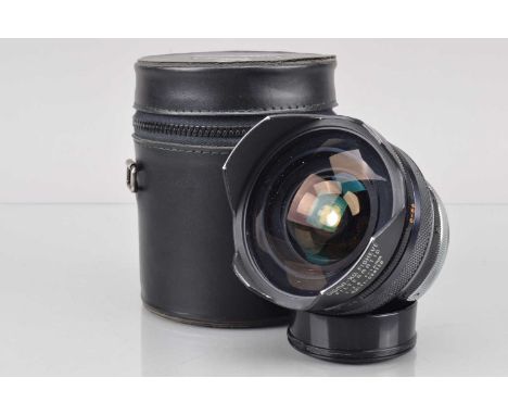 A Sigma XQ Fisheye Filtermatic 16mm f/2.8 MC Lens, with YS-NI mound, barrel G, elements G-VG, with hood, caps, manual, in cas