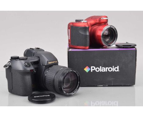 Two Digital Cameras, an Olympus Camedia E-20p, shutter working, flash working, menu display working, body G-VG, with9-236mm f