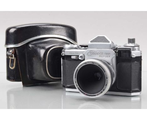 A Wirgin Edixa Mat Reflex SLR Camera, model C-L, shutter working, light cell responsive, body G, with Kamerabau kilfitt Makro