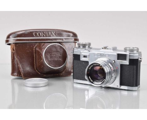 A Zeiss Ikon Contax IIa Rangefinder Camera, first model, serial no U 1090, shutter working, rangefinder functions, self timer