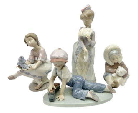 Four Lladro figures, comprising Eskimo Playing no 1195, Best Friend no 7629, All Aboard no 7619 and Constance no 6117, all in