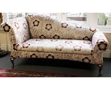 An Upholstered Chaise Lounge by G &amp; M Lawrence Furnishings, raised on plane cabriole feet, 184cmStructurally sound. Uphol