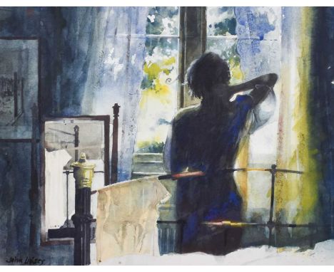 John Lidzey (20th Century)Interior scene with morning lightSigned, watercolour, 45cm by 56cm