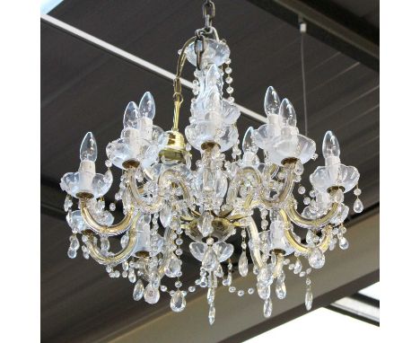 A Fifteen Light Lustre Drop Electrolier, 60cm dropLot is untested, not known whether it is in working condition.