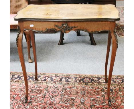 A 19th Century French Inlaid Kingwood Lamp Table, with gilt metal mounts, 76cm by 49cm by 71cm