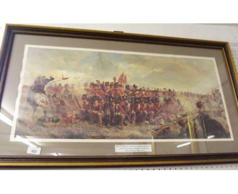 A print of the 28th Regiment of the Foot North Gloucestershire Regiments at Quatre Bras 1815