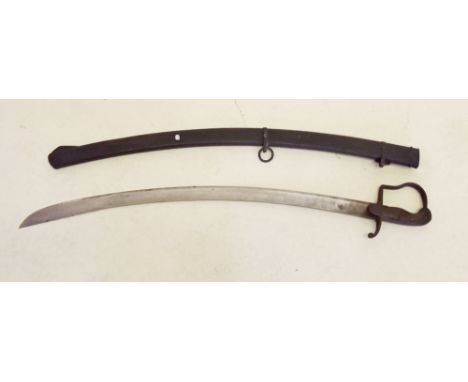 A 19th century cavalry sabre and scabbard