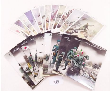 Postcards - military, Italian army (10 each representing specialist divisions) together with 12 artist drawn Vittorio Pyani d