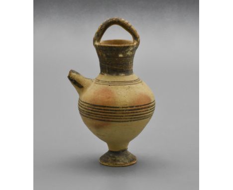 Cypriot Iron Age baby feeder ‘Feeder vessel with remains of painted decoration. 6th cent BC. - 150mm,110gr - ca.600BC - Prope